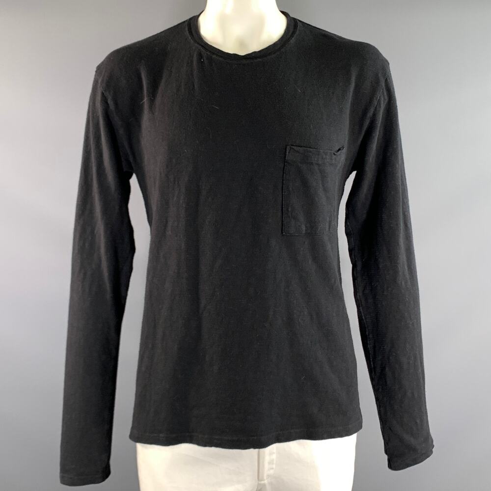 KAPITAL Size L Black Cotton Crew Neck Pullover